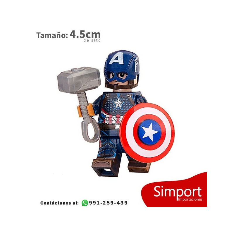 Capitán América con Mjolnir - Avengers - Minifigura