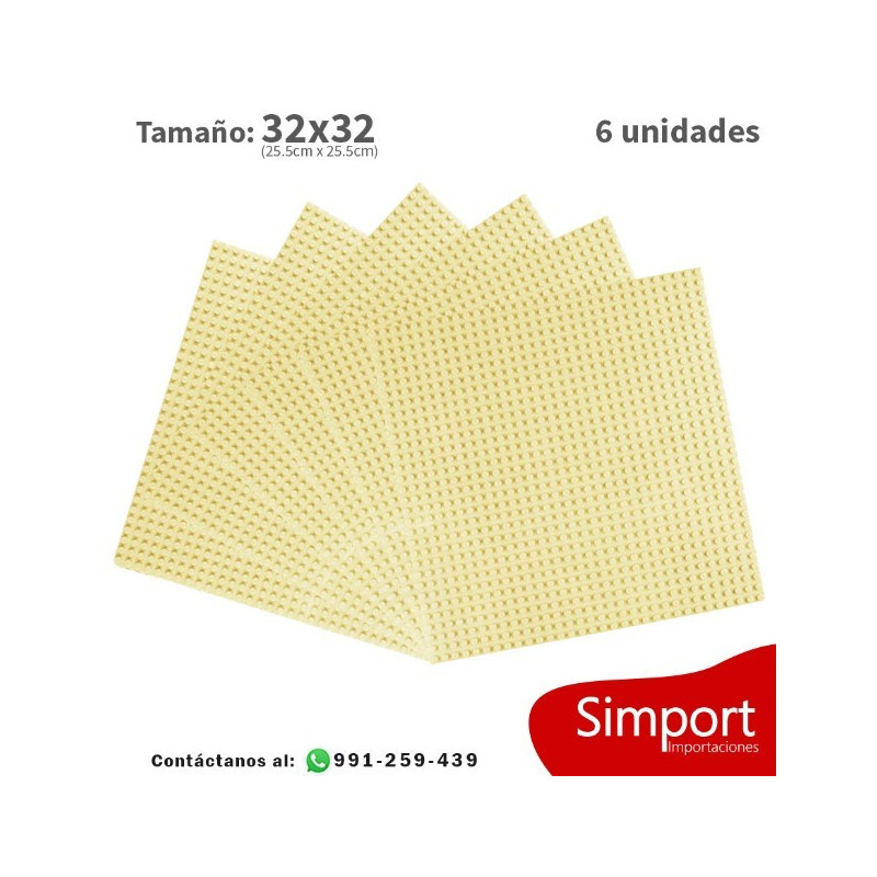 Pack 6 unidades Plancha 32 x 32 bloque alternativo Beige