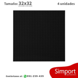 Pack 4 unidades Plancha 32 x 32 bloque Black