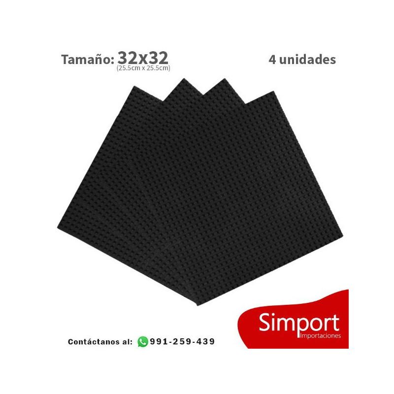 Pack 4 unidades Plancha 32 x 32 bloque Black