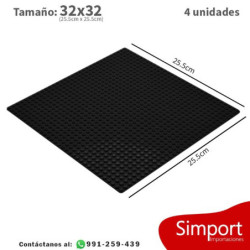 Pack 4 unidades Plancha 32 x 32 bloque Black