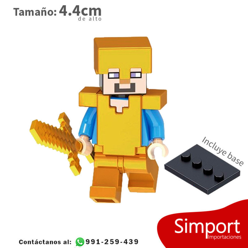 Steven Armadura de Oro - Minecraft - Minifigura