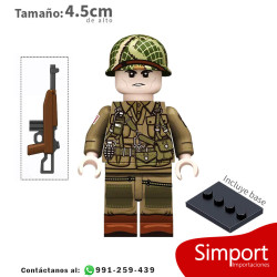 Soldado estadounidense - 101ST - Carabina M1A1 - WWII - Soldados - Minifigura